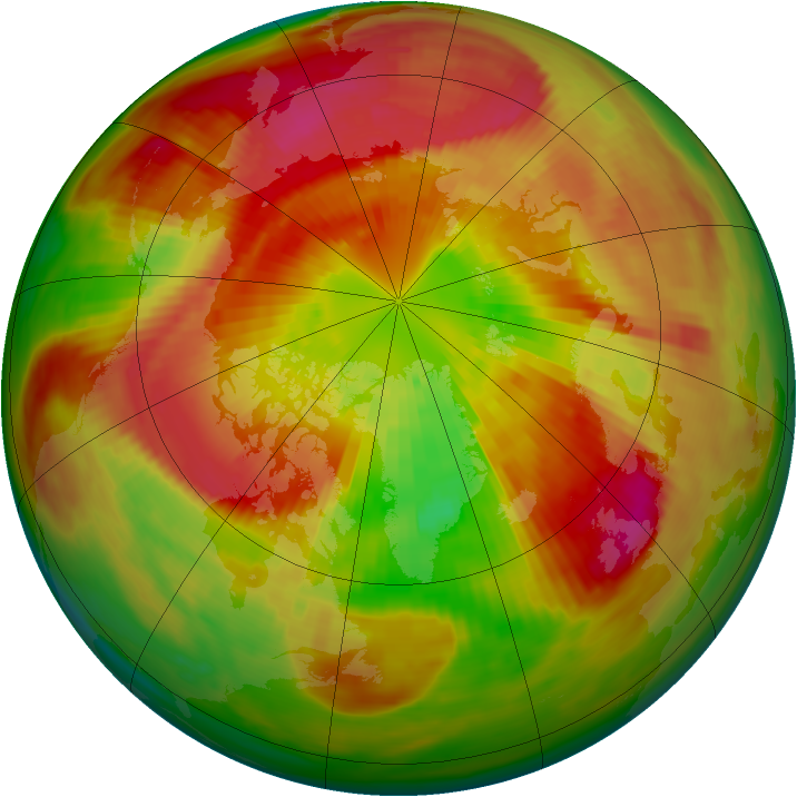 Arctic ozone map for 16 March 1982